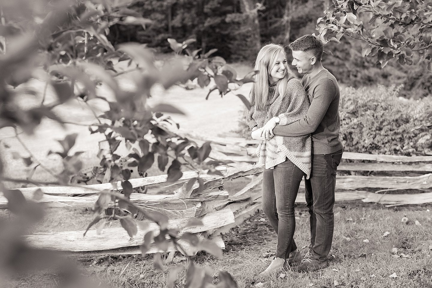jeter mountain engagement portrait in apple orchard