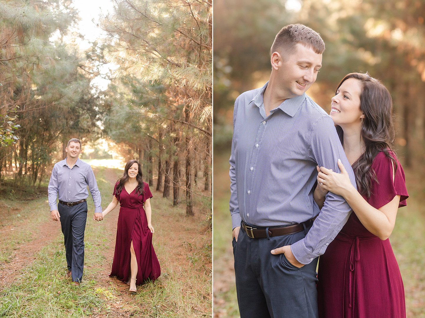 fall country barn engagement portrait