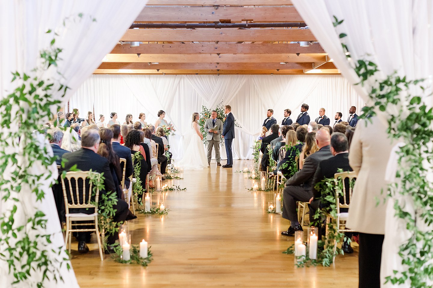 wedding ceremony inside the Huguenot Mill